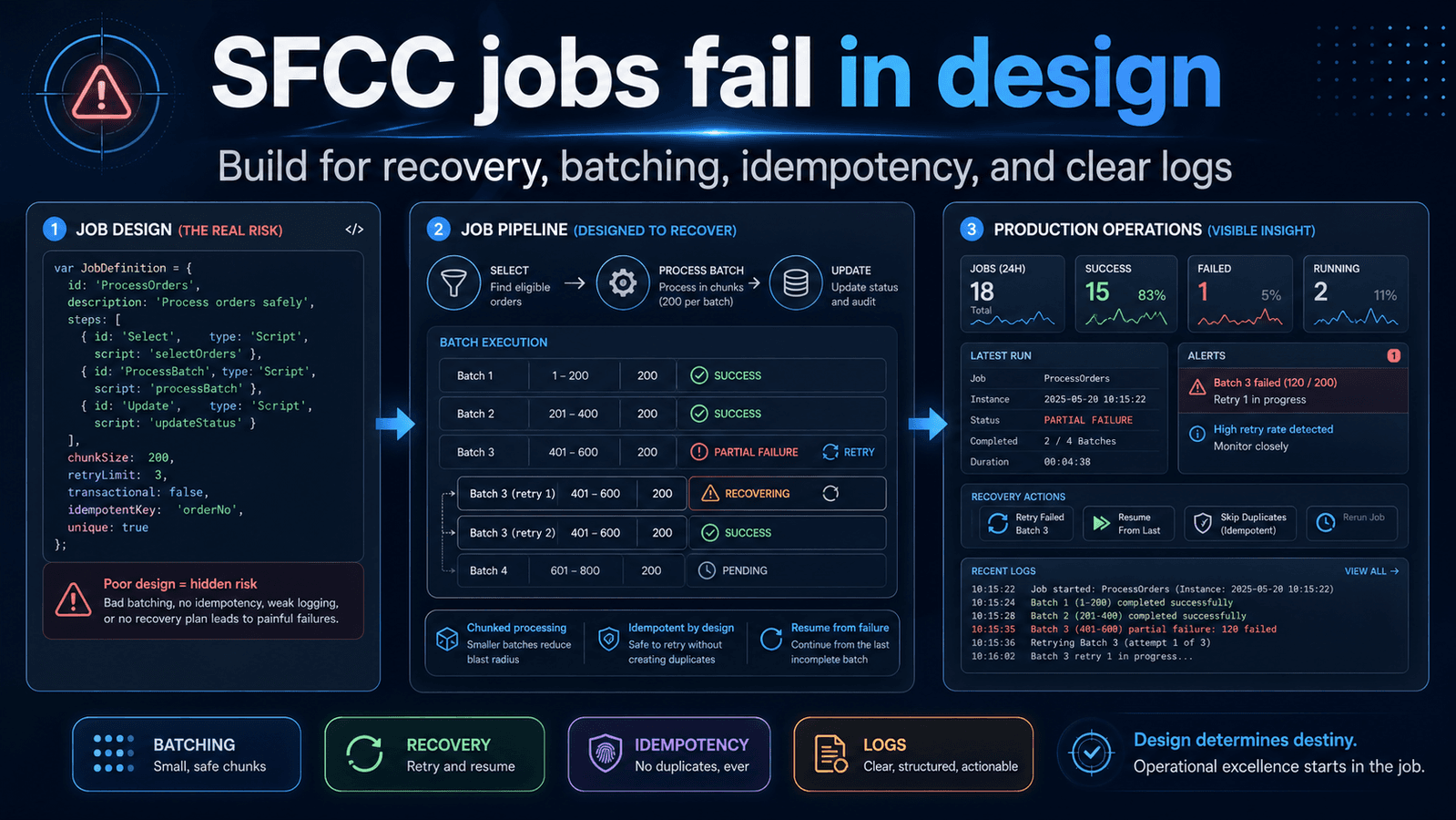 Your SFCC jobs don’t fail in production. They fail in design.